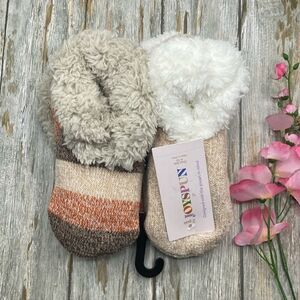 Women's Knit Cozy Soft Slipper Socks, 2-Pack, Size 4-10
